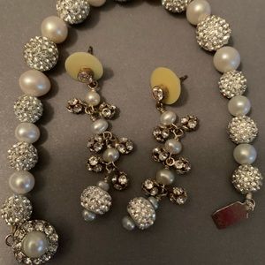 Swarovski crystal bracelet and matching earrings.